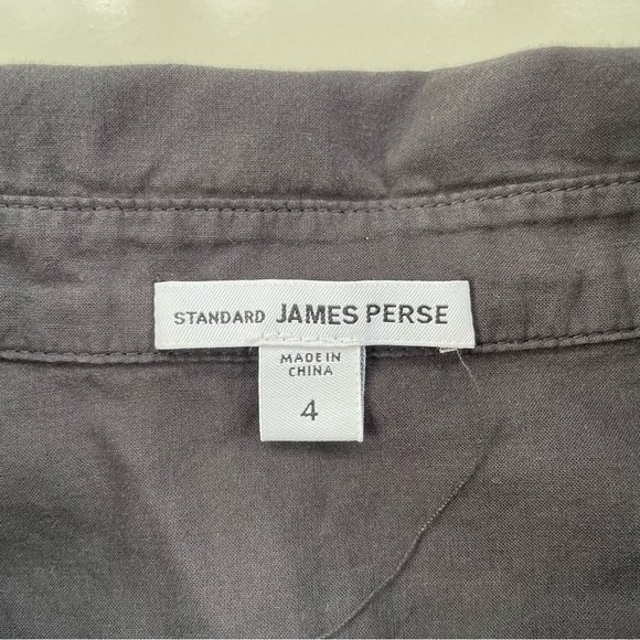 James Perse Women's Black Oversized Cotton Lawn Cropped Button Down Shirt XL - Picture 5 of 8